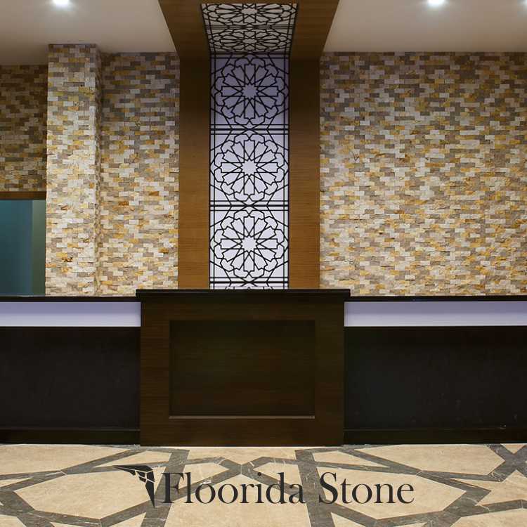 Travertine Mix Special Veneer Ledgerstone Interior Application
